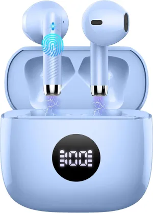Wireless Earbuds, Bluetooth 5.4 Earbuds USB C Stereo Bass, Bluetooth Headphones in Ear Noise Cancelling Mic, Sports Earphones IP7 Waterproof, 40H Playtime Mini Charging Case Ear Buds for Android iOS