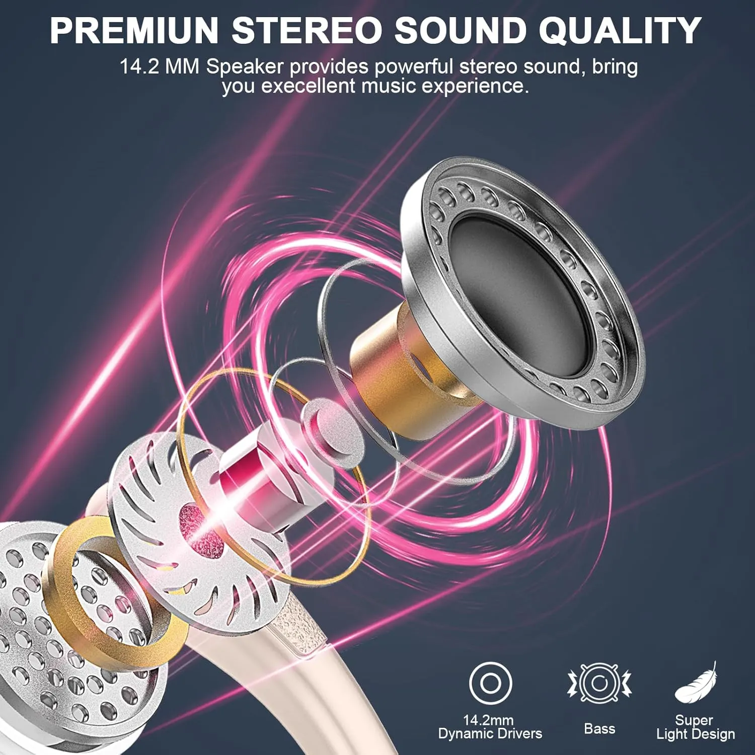 Wireless Earbuds Sport, Bluetooth 5.4 Headphones 2025 Bluetooth Earbuds with 75Hrs Stereo, 4 ENC Mic, Over-Ear Buds with Earhooks Noise Canceling Earphones , IP7 Waterproof Headset for Workout/Running