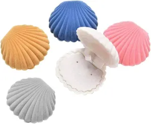 Ximimark 5Pcs Shells Box Velvet Earring&Ring&Necklace Box Jewelry Box Gift 5 Colors